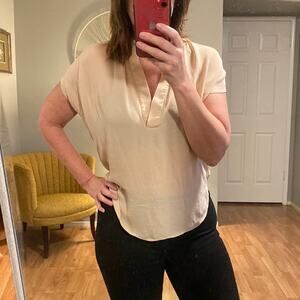 Vince short sleeved silk pull-over blouse